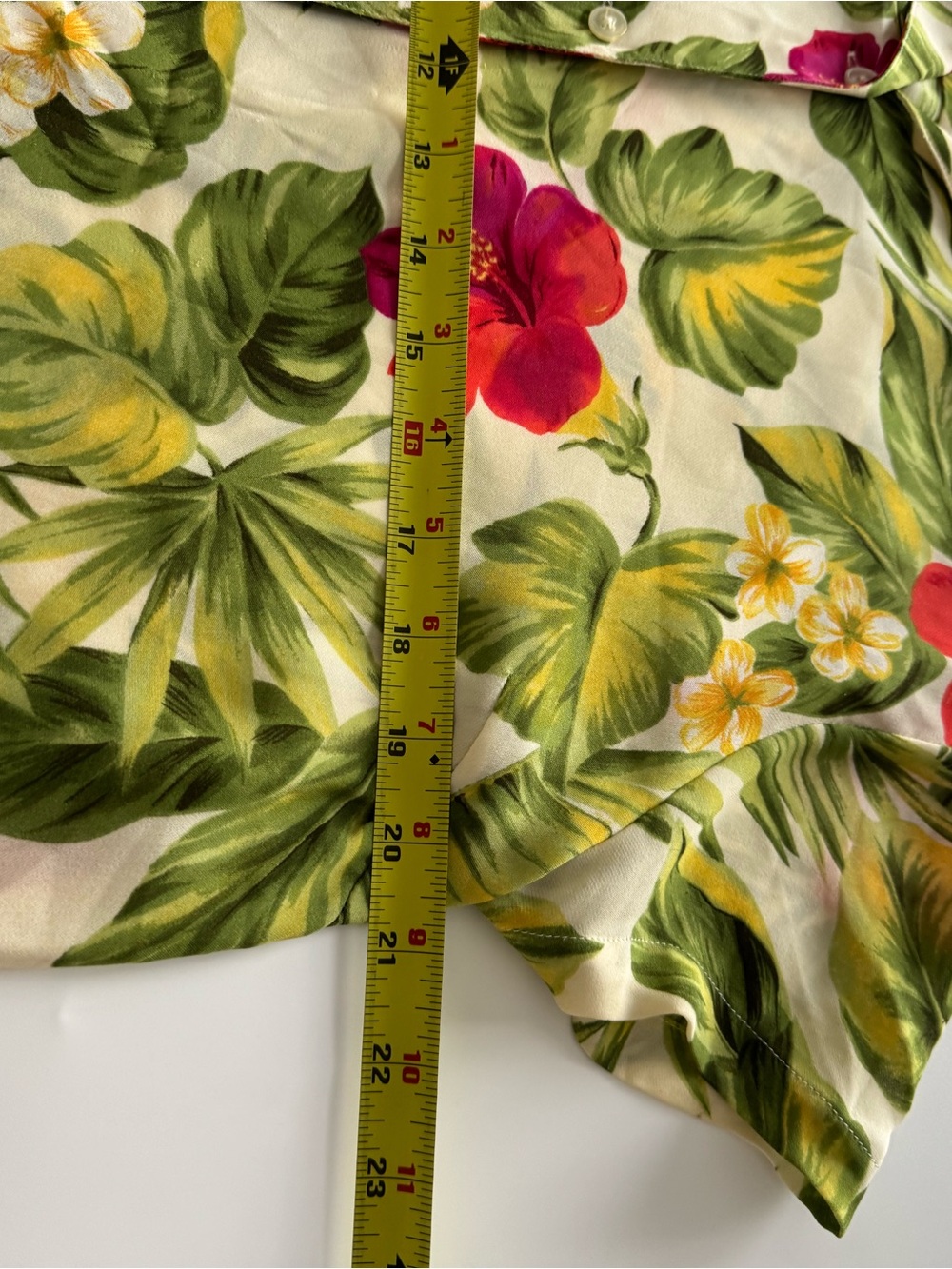 Lauren Ralph Lauren Cream Tropical Floral Button-Down Shirt - Picture 5 of 6